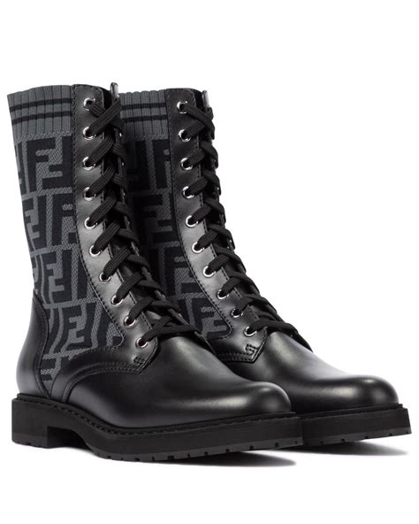 fendi black boots womens|fendi combat boots.